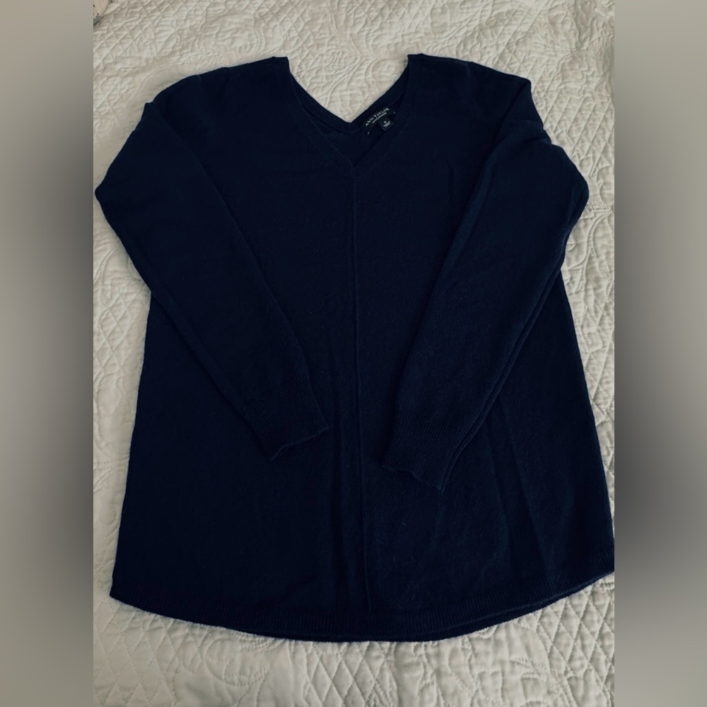 Ann Taylor Cashmere long Sleeve Sweater, 
V-Neck front and back.